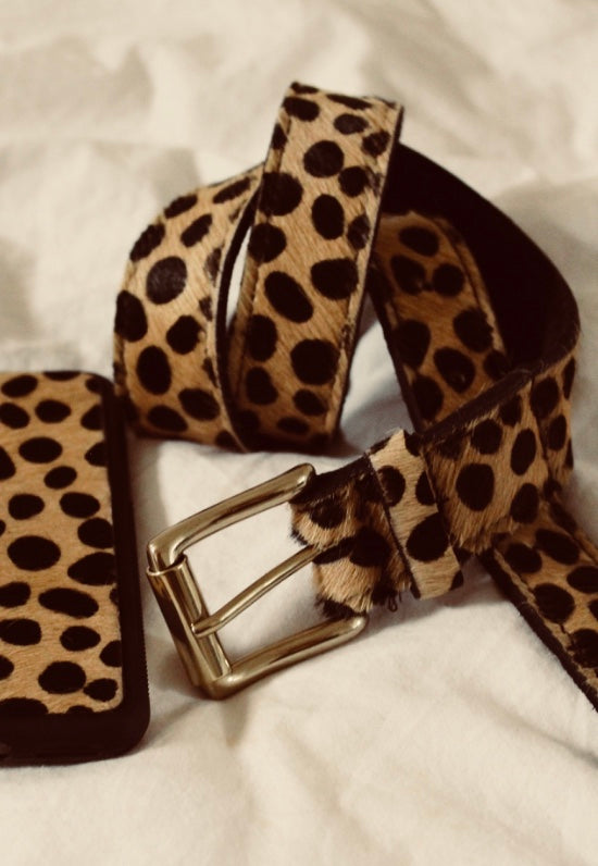 Soren – Hair on hide animal print leather belt