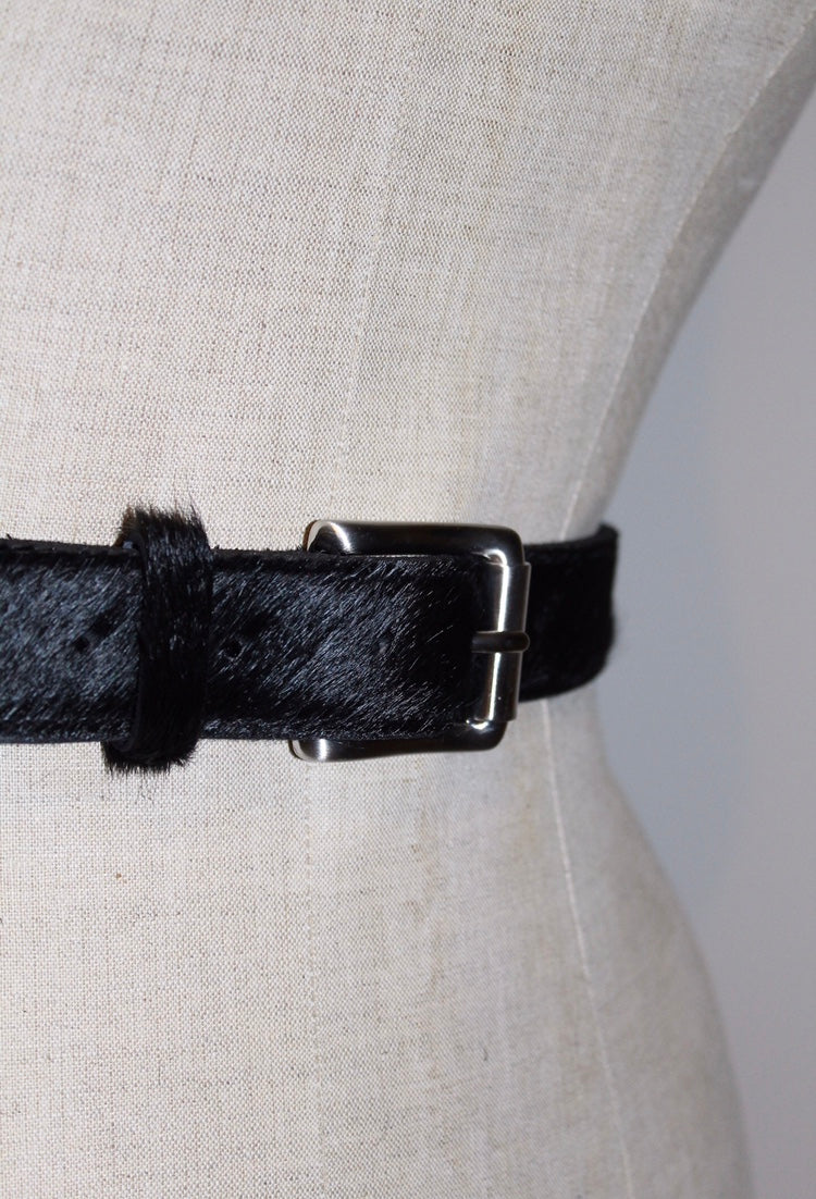 Kova silver – Hair on hide leather belt