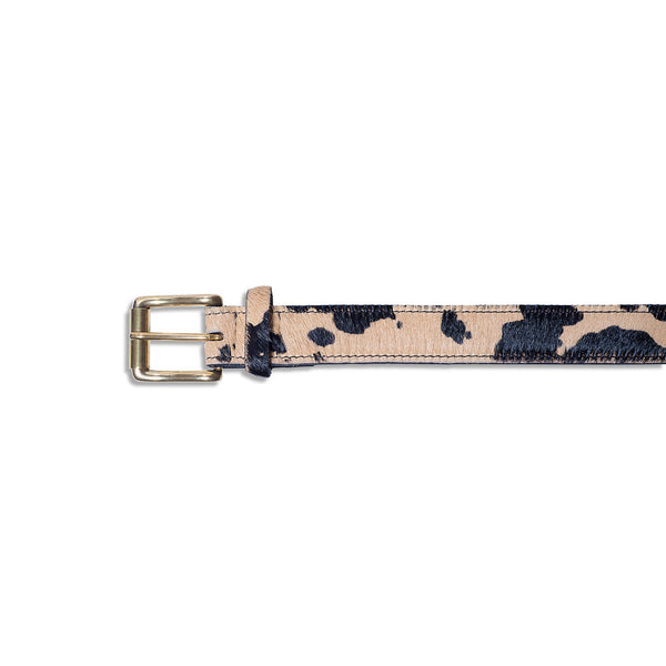 Lorcan – Hair on hide animal print leather belt