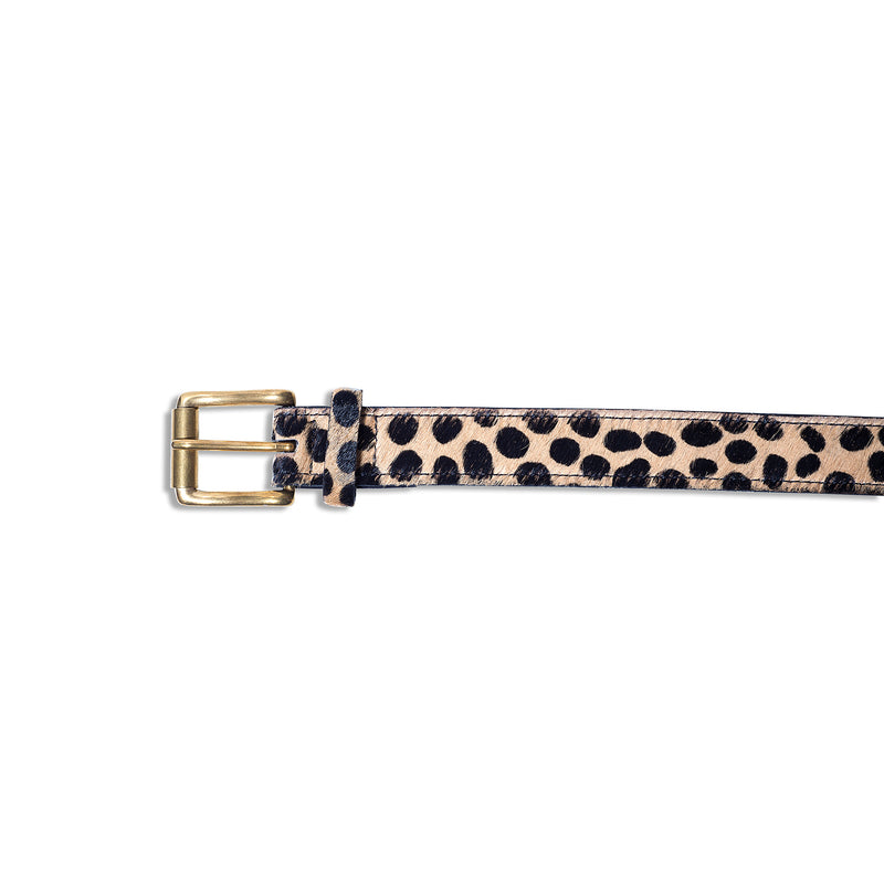 Soren – Hair on hide animal print leather belt